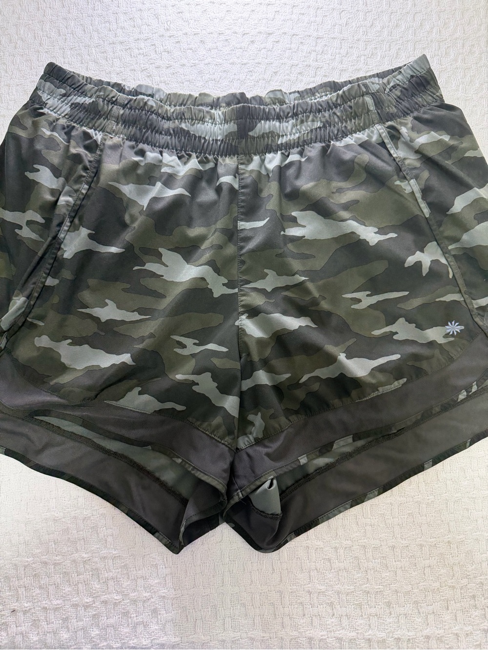 Athleta Women's Camouflage Athletic Shorts - Olive & Gray
